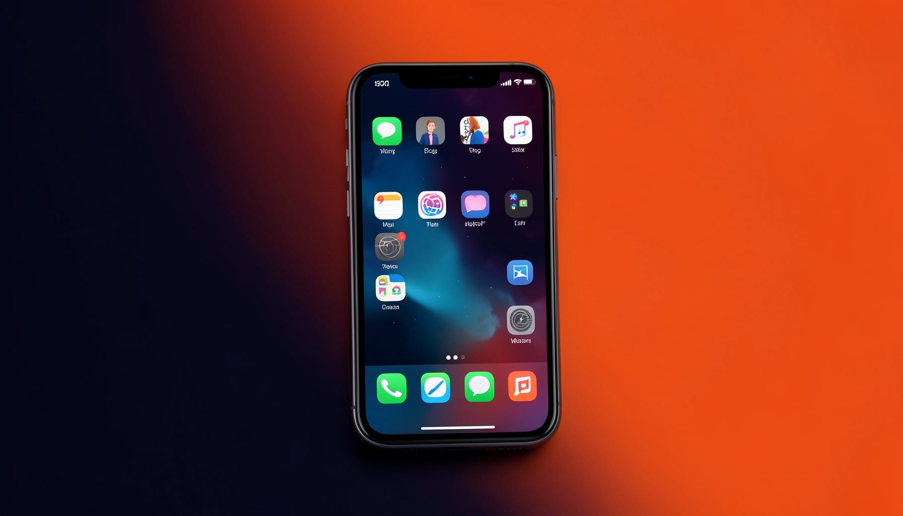 A sleek smartphone screen glowing with app icons against a dark navy backdrop, crisp studio photograph
